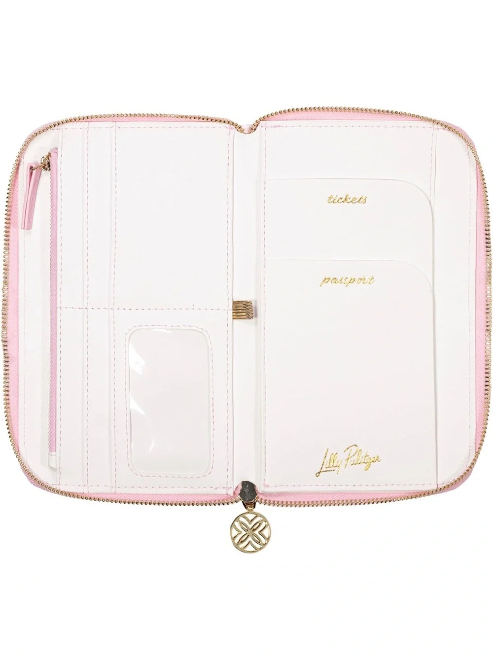 Lilly Pulitzer Floral Zip Travel Wallet for Passport with Pastel Colors - New